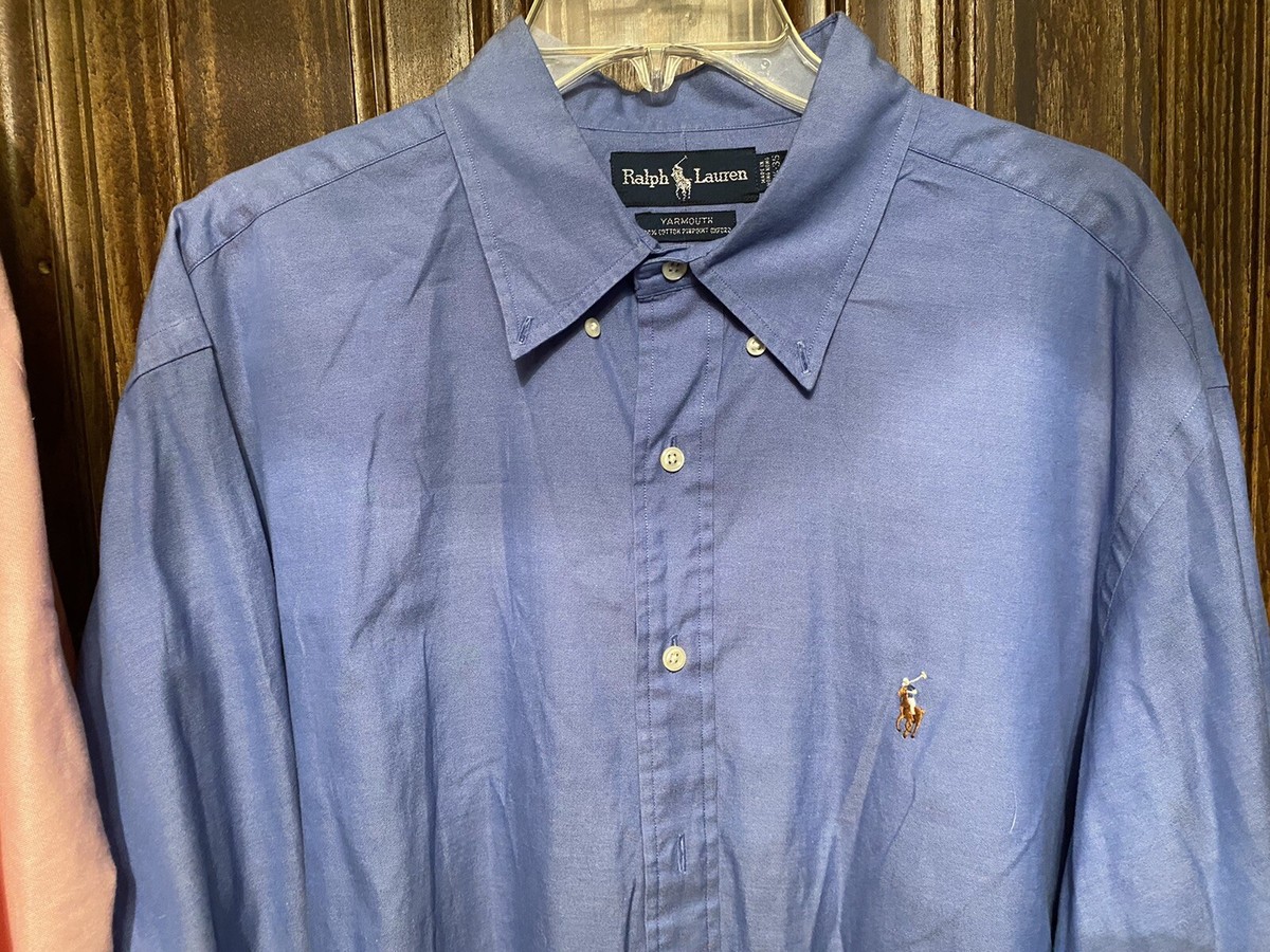 2–RALPH LAUREN Polo Men's Long Sleeve Oxford Shirt, Blue