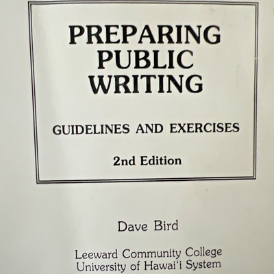 Preparing Public Writing Guidelines & Exercises By Dave Bird Paperback 1993