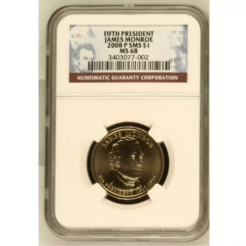 NGC 2008 P MS68 SMS  James Monroe Fifth President $1