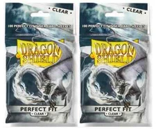 (200) Dragon Shield Perfect Fit Inner Card Sleeves - Clear Standard Size (MTG)