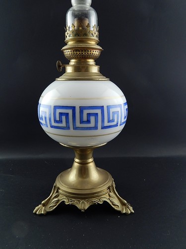 Antique Original Rare Table Lamp Oil Light Empire W. W. Kosmos - Picture 5 of 5