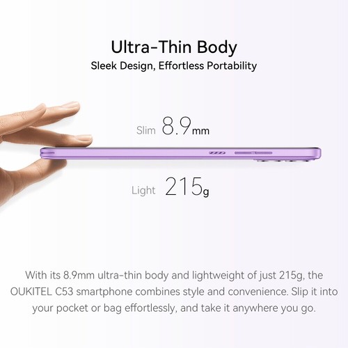 Global Version OUKITEL C53 4G Smartphone Ultra-thin Octa Core 4GB+64GB 13MP GPS - Afbeelding 9 van 20