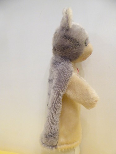 HANDSPIELPUPPE "KATZE" von Fa. HERMANN aus MOHAIR 1960er JAHRE mit PLOMBE - Bild 7 von 12
