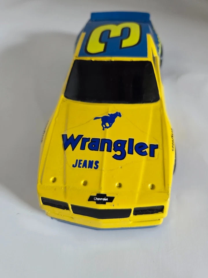 Hand Carved Wooden Wrangler Jeans #3 NASCAR Race Car Model RARE - Image 4 of 4