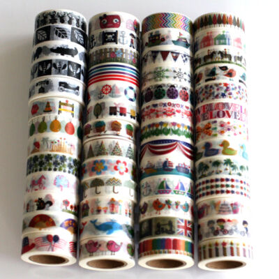 Washi Band bunt 10m Rolle Deko Klebepapier Abdeckband Kleber