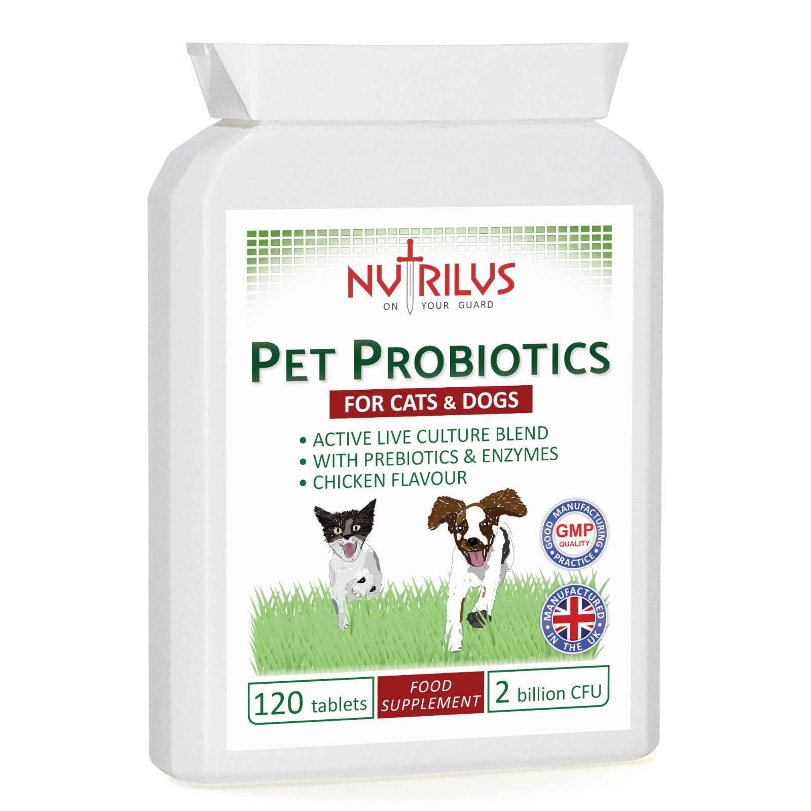 Probiotics For Dogs and Cats 2 Billion CFU 120 Tablets  - Digestion - Gut Health
