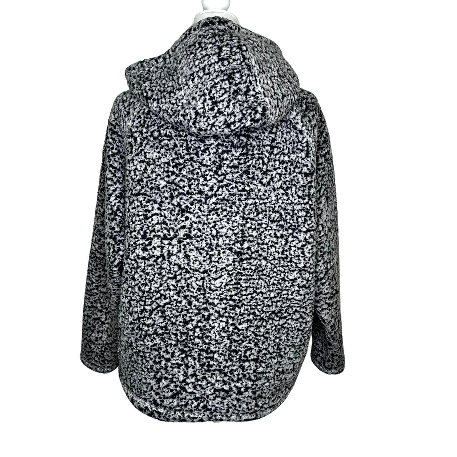 UNDERCOVER ROSA Victoria's Secret nero bianco soffice popcorn pullover felpa con cappuccio media