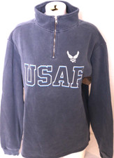 New USAF United States US Air Force Falcons Blue 84 1/4 Zip Sweatshirt Womens M