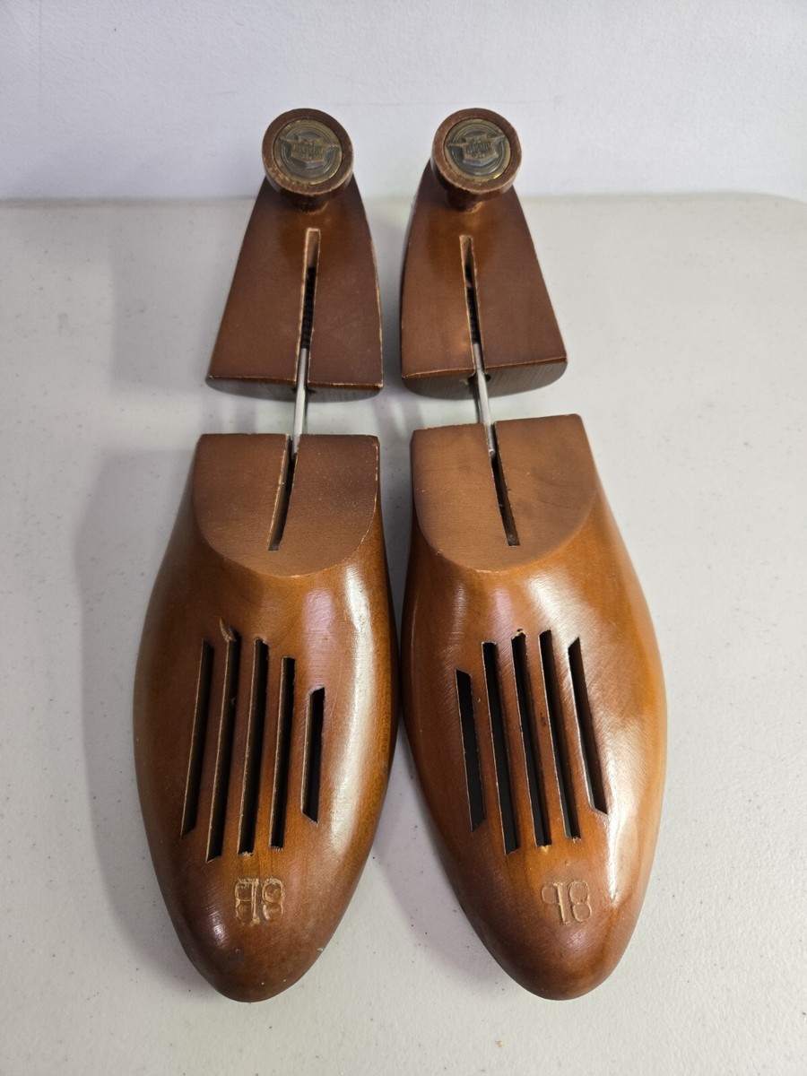Vintage 8B Florsheim Wooden Shoe Mold Stretcher Form Insert Hinged Mens  Womens