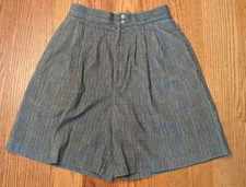 VTG Portraits By Northern Isles corduroy Shorts Womens SZ 10 Grey Check USA MADE