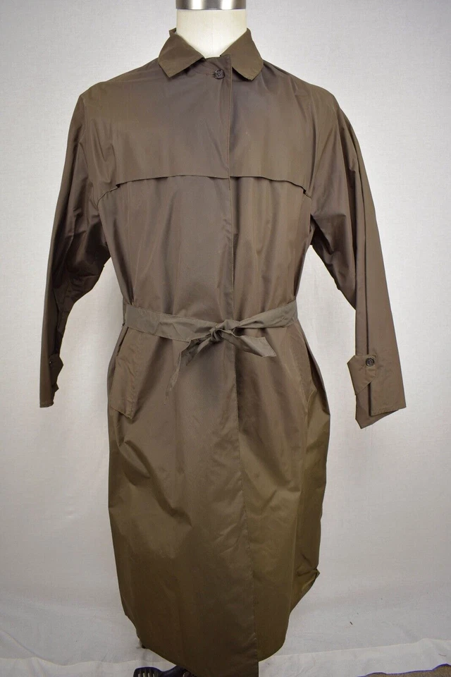 1960-70-е Maritex Однотонный Коричневый Синтетический Материал Три Кнопки Дождевик Размер: 42S - Изображение 2 из 4