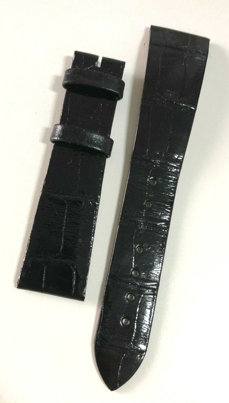 LONGINES ALLIGATOR LEATHER CROCO BLACK STRAP L682109520 20MM BRAND
