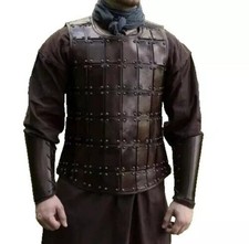 Medieval leather brigandine, breastplate, leather, with bracers SCA LARP VIKING