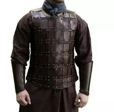 Medieval leather brigandine, breastplate, leather, with bracers SCA LARP VIKING