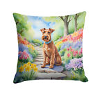 Irish Terrier Spring Garden Path Throw Pillow