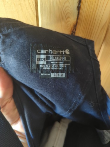 Carhartt Overall Bibs Blue Men’s 32x28 Canvas Double Knees - Picture 6 of 6