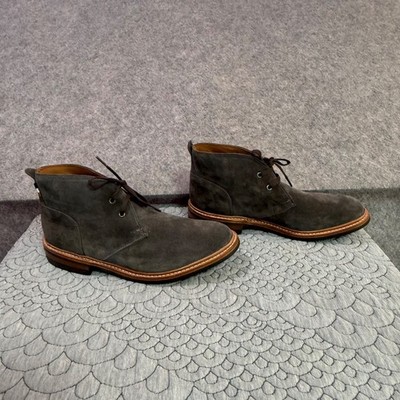 Sz 9 Mens Allen Edmonds Chandler Taupe Grey Suede Chukka  display picture 2