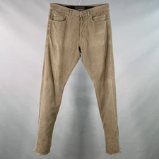 DRKSHDW Size 33 Grey Taupe Corduroy Cotton Distressed Raw Edge Casual Pants