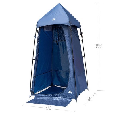 Weather-Resistant Ozark Trail Blue Privacy Shelter-48x48x86in-1  Person Capacity