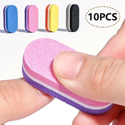 10PCS Mini Nail Sponge Files Buffer Block Buffing Sanding Pedicure Tool