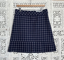 Pendleton Blue Plaid 100 Virgin Wool Preppy Pleated Academia Skirt Sz 12