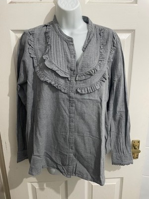 Marks & Spencer Damen UK Größe 18 Grau Langarmshirt (SEHR GUTER ZUSTAND)