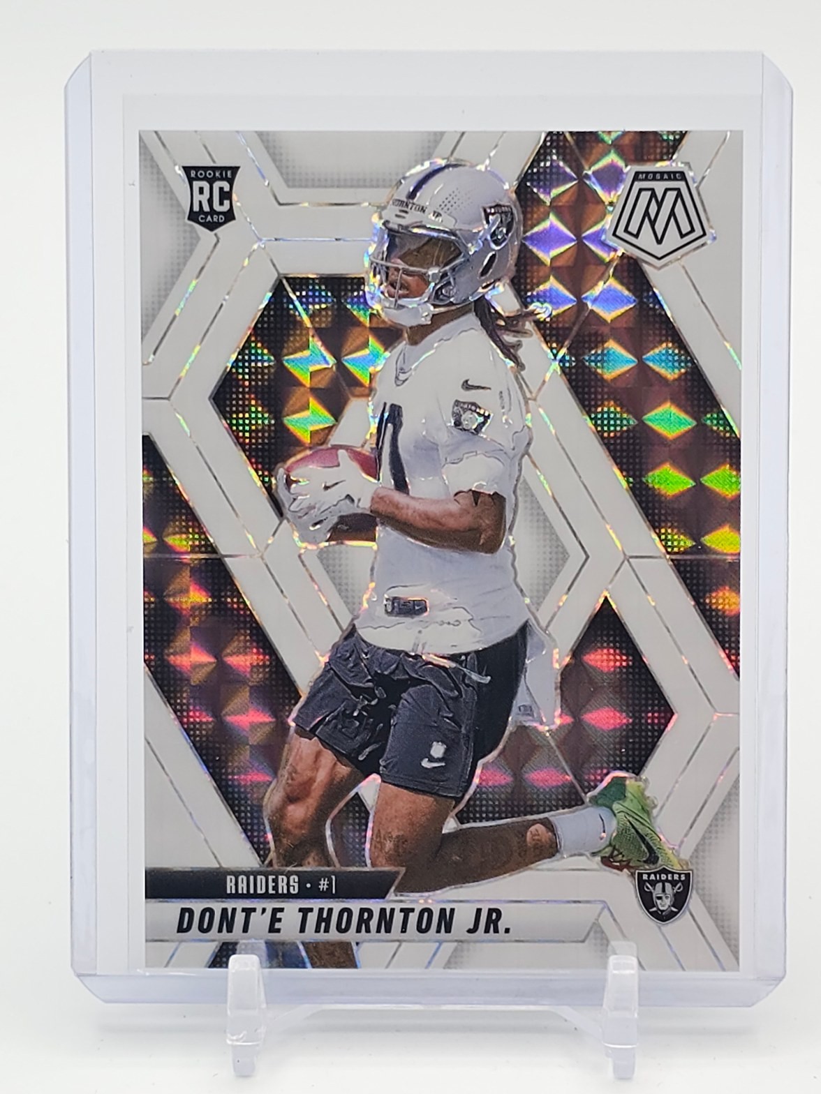 DONT'E THORNTON JR 2025 MOSAIC WHITE PRIZM ROOKIE RC /25 #369 RAIDERS Q7046