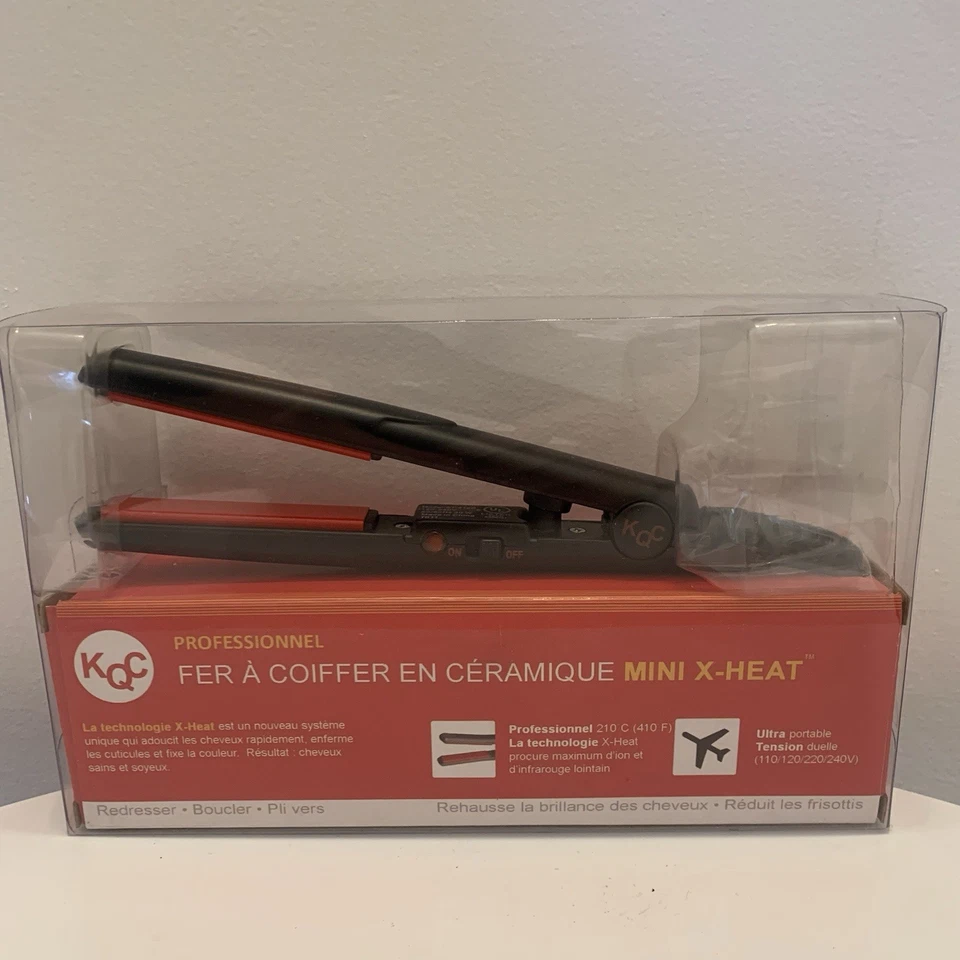 Plancha de peinar de cerámica KQC Mini X-Heat, plancha de pelo, tamaño de viaje, World Volt Foto 2 de 2
