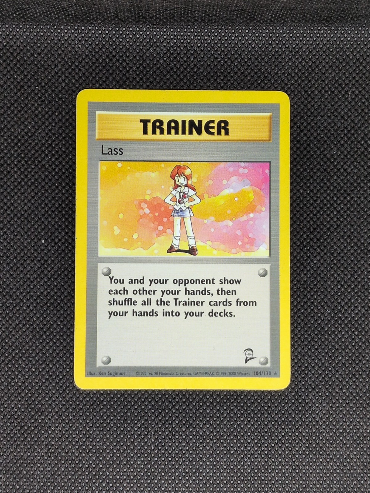 Trainer : Lass 104/130 Base Set 2 Rare - Lightly Played - Vintage Pokemon TCG