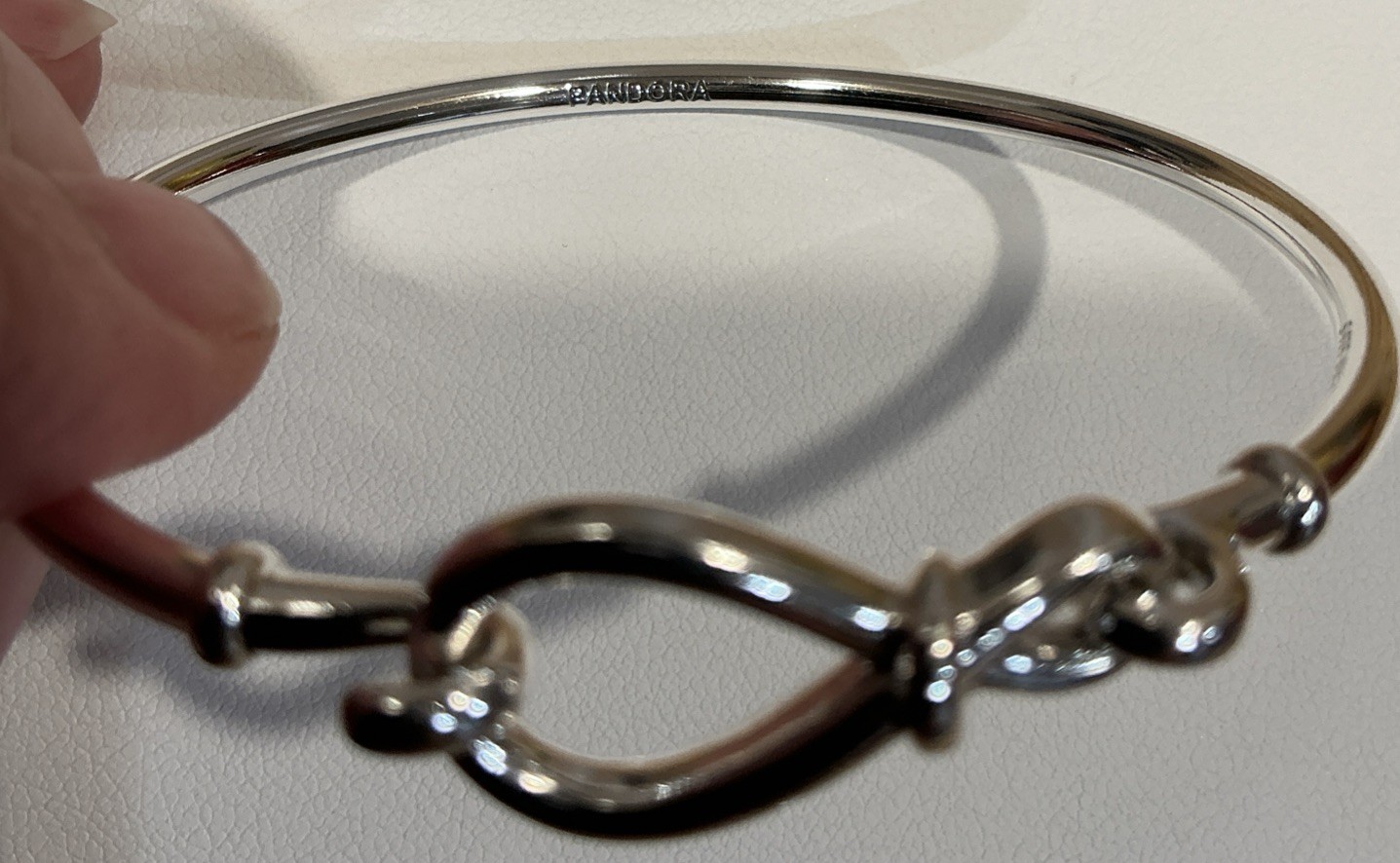 Authentic Pandora Bracelet,  Silver Bangle Infini… - image 3