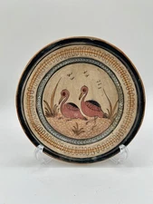Vintage Mexican Tonala Pottery 10" Wall Plate with a Bird Folk Art