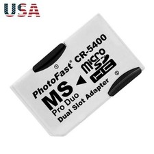 Dual Micro SD TF To Memory Stick Converter MS Pro Duo PSP Card 2 Slot Adapter g