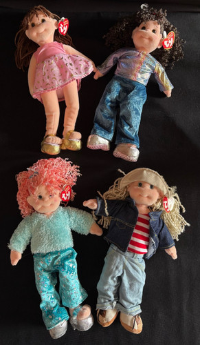 Set of 4 TY 2002 Beanie Boppers w/ original tags plus store plastic hang loops