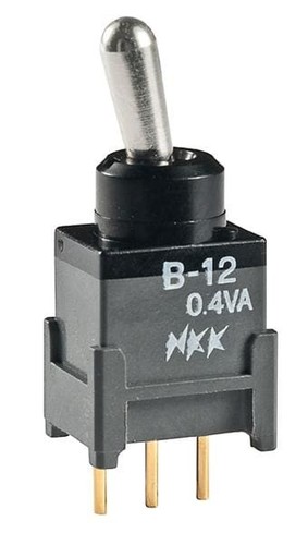 3 Stück B12JP Kippschalter SPDT ON-ON .248 BAT STRT PC 0,4VA - Bild 1 von 1