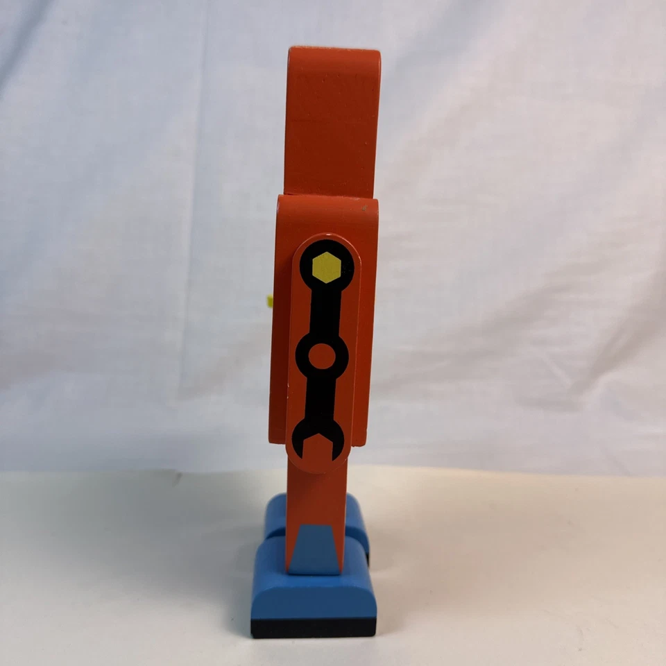 Retro Wooden Orange Robot Nut Cracker Twist Key By Suck UK. 8.5” Tall - Image 2 of 4