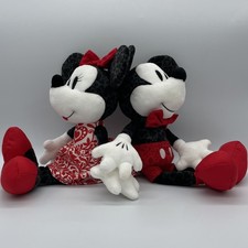 Hallmark Disney Mickey Minnie Valentines Plush Pair 13" - Unmarked Year