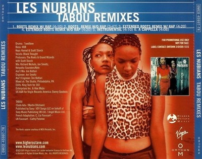 Les Nubians: Tabou Remixes France PROMO MUSIC AUDIO CD Roots Extended 6-Tracks