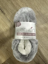 Lemon Women's Plush Slipper Socks Gray S/M