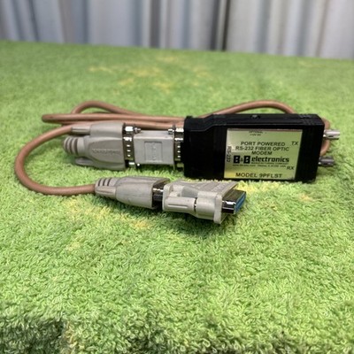B&B ELECTRONICS RS-232 MODEL 9PFLST PORT POWERED FIBER OPTIC MODEM with Cables