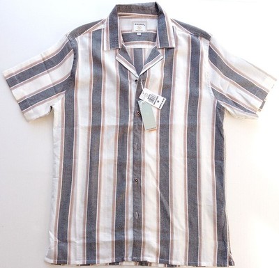 Burnside Mens Medium Button Down Short Sleeve multicolored Shirt  New