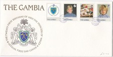 1982 Gambia FDC okładka 21. urodziny HRH Diany