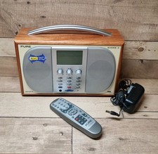 Pure Evoke 3 DAB Digital AM/FM Radio, Wood Finish With AC Power Adapter & Remote