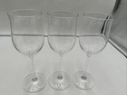 3 White Wine Glass Goblet YOUNG Waterford Crystal Marquis Vintage Pattern 8 5/8"
