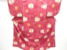 7723312: JAPANESE KIMONO / ANTIQUE KIMONO / TAISHO ROMAN STYLE / MEISEN / SILK /