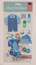 RARE Jolee's Baby Boy Clothes Stroller Diaper Bag Bottles Scrapbooking Stickers