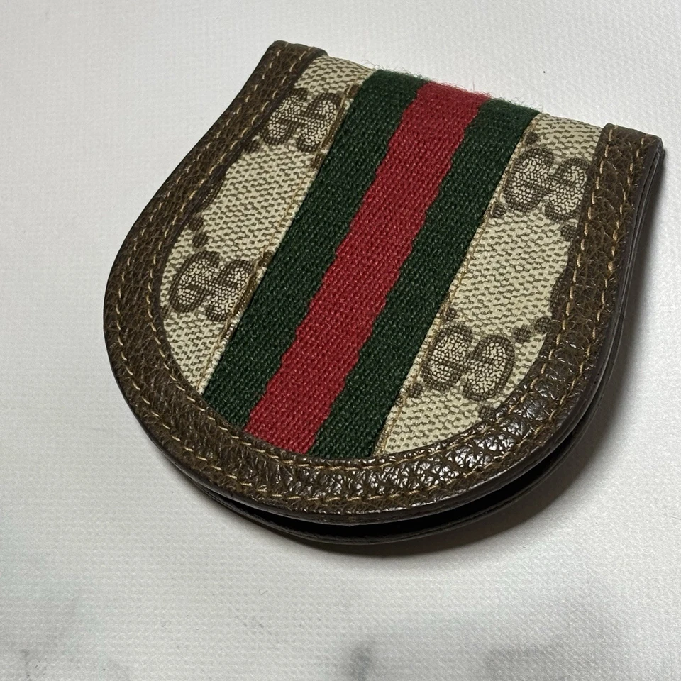 Vintage GUCCI Wallet Purse Coin Case Sherry Line PVC Leather Brown - Image 2 of 4