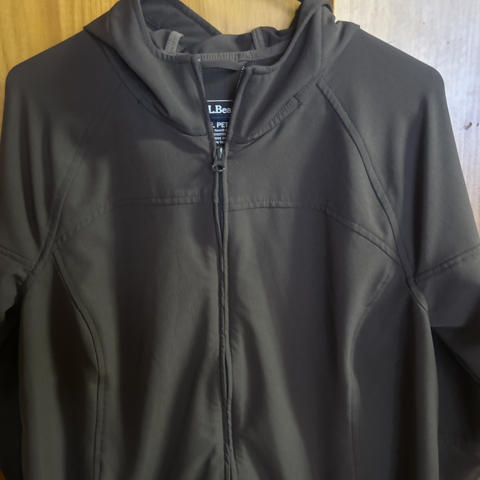 LL Bean Brown Hooded Windproof Softshell Polyeste… - image 2