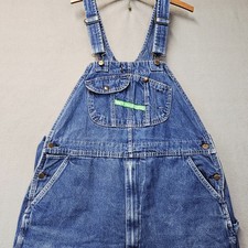 Key Denim Bib Overalls 48 X 26 Inches Adjustable Carpenter Style Blue Cotton