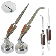 Cross Locking Lock Tweezers Self Closing Jewelry Soldering Craft Repair  ﻿
