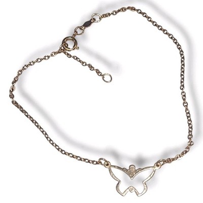 Vintage Sarah Coventry Gold Tone Butterfly Charm Anklet Ankle Bracelet 8.5''-9.5''